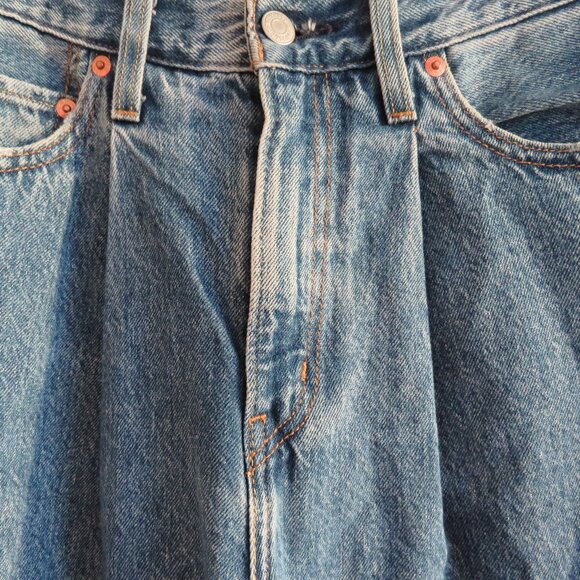 LEVI'S Ribcage Pleated Cropped Wide Leg Jeans in Now and Then Wash - Size US 24 - Picture 7 of 15